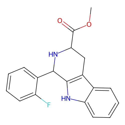 methyl 1-(2-fluorophenyl)-2,3,4,9-tetrahydro-1H-beta-carboline-3-carboxylate structure