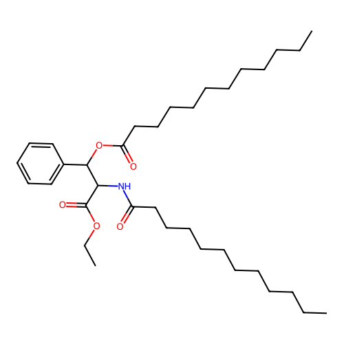 2-(Dodecanoylamino)-3-ethoxy-3-oxo-1-phenylpropyl laurate structure