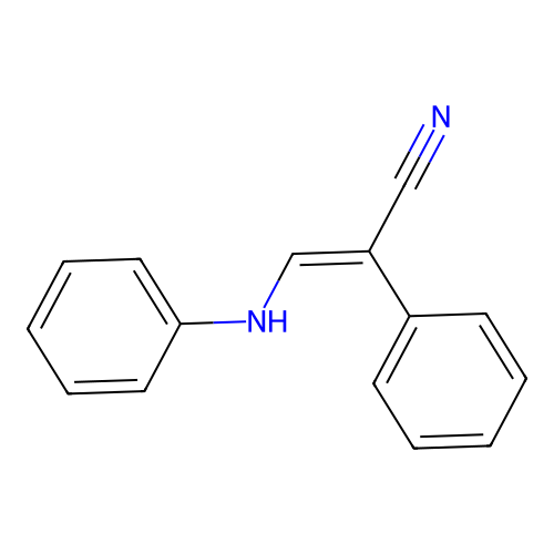 (E)-3-anilino-2-phenylprop-2-enenitrile structure