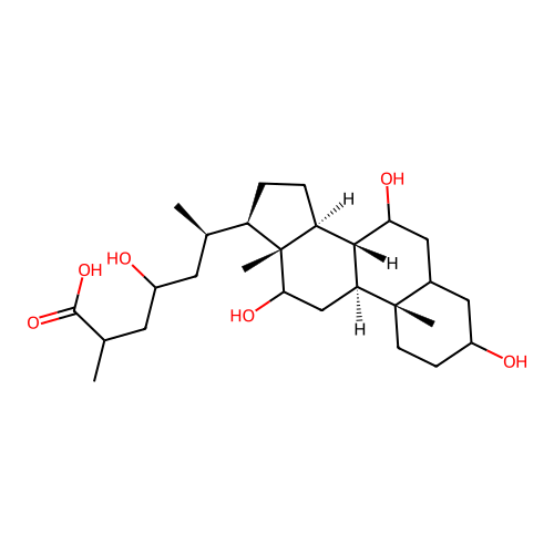 3,7,12,23-四羟基胆甾烷-26-酸 structure
