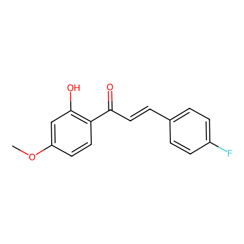 (2E)-3-(4-fluorophenyl)-1-(2-hydroxy-4-methoxyphenyl)prop-2-en-1-one structure