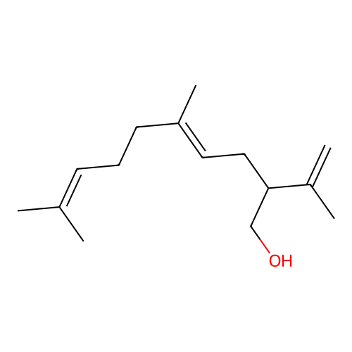 5,9-Dimethyl-2-prop-1-en-2-yldeca-4,8-dien-1-ol structure