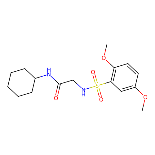 N-Cyclohexyl-2-[[(2,5-dimethoxyphenyl)sulfonyl]amino]acetamide structure
