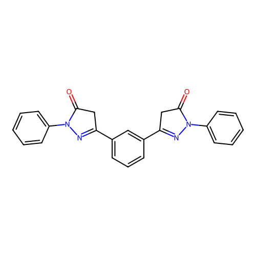 5-[3-(5-oxo-1-phenyl-4H-pyrazol-3-yl)phenyl]-2-phenyl-4H-pyrazol-3-one structure