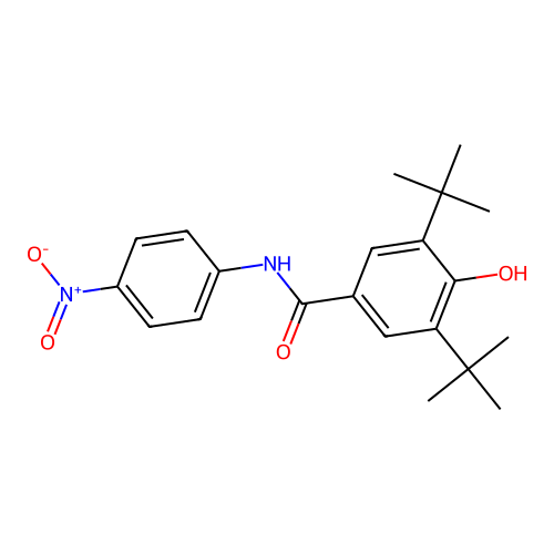 Benzamide, 3,5-bis(1,1-dimethylethyl)-4-hydroxy-N-(4-nitrophenyl)- structure