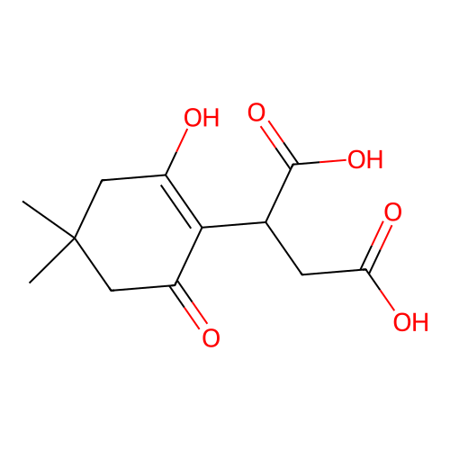 2-(2-Hydroxy-4,4-dimethyl-6-oxocyclohex-1-en-1-yl)butanedioic acid structure