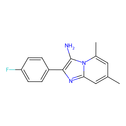 2-(4-Fluorophenyl)-5,7-dimethylimidazo(1,2-a)pyridin-3-amine structure