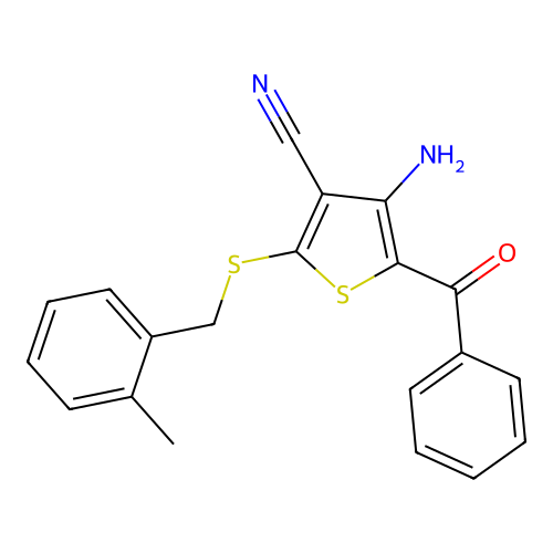 4-Amino-5-benzoyl-2-[(2-methylbenzyl)sulfanyl]-3-thiophenecarbonitrile structure