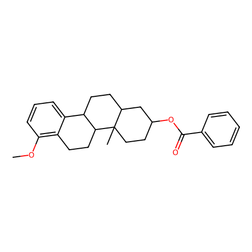 benzoic acid 7-meo-4a-me-dodecahydro-chrysen-2-yl ester structure
