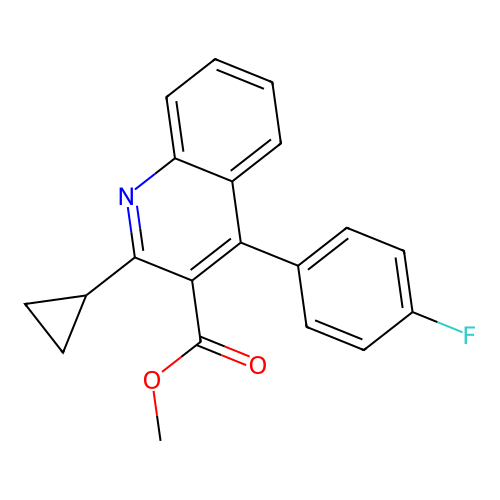 Methyl 2-cyclopropyl-4-(4-fluorophenyl)quinoline-3-carboxylate structure