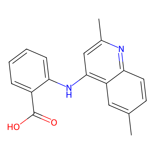 2-[(2,6-Dimethylquinolin-4-yl)amino]benzoic acid structure