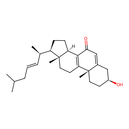 3-Hydroxycholesta-5,8,22-trien-7-one structure