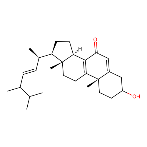 3-Hydroxy-24-methylcholesta-5,8,22-trien-7-one structure