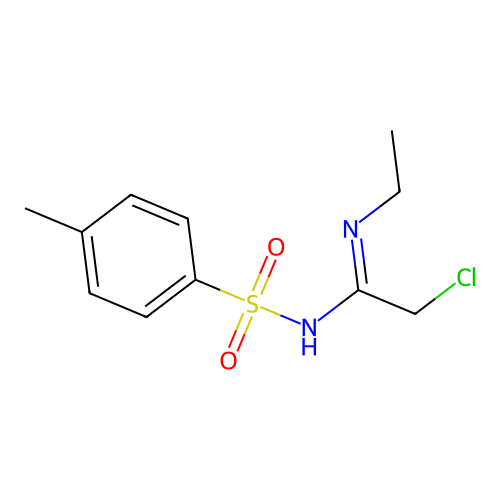 2-chloro-N'-ethyl-N-(4-methylphenyl)sulfonylethanimidamide structure