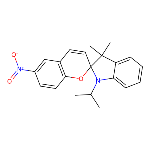 1'-Isopropyl-3',3'-dimethyl-6-nitrospiro[chromene-2,2'-indoline] structure