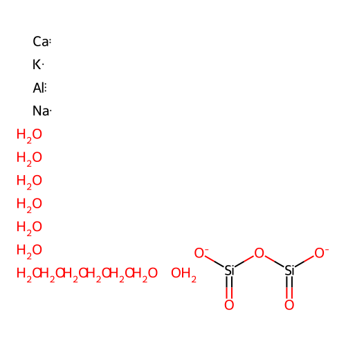 Phillipsite ((K0-1Na0-1Ca0-0.5)4-7(Al4-7Si9-12O32).12H2O) structure