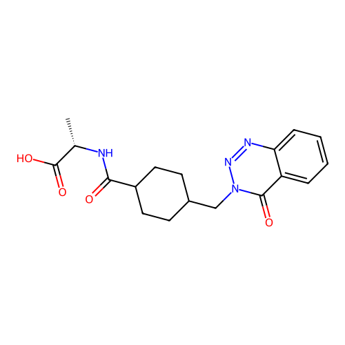 N-({4-[(4-oxo-1,2,3-benzotriazin-3(4H)-yl)methyl]cyclohexyl}carbonyl)-L-alanine structure