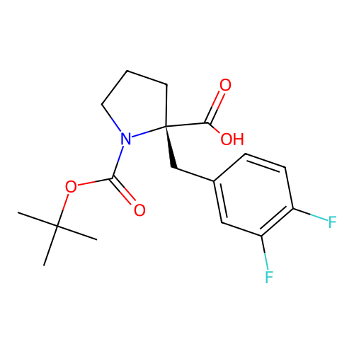 (S)-1-(tert-Butoxycarbonyl)-2-(3,4-difluorobenzyl)pyrrolidine-2-carboxylic acid structure