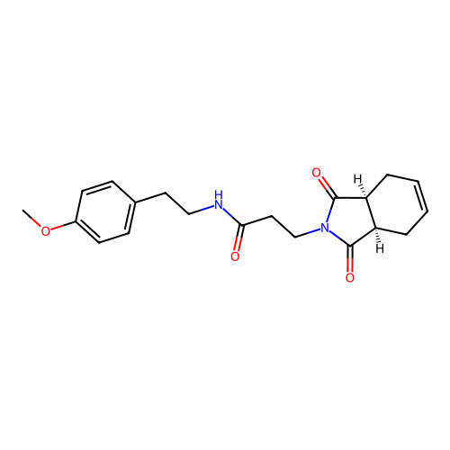 rel-(3aR,7aS)-1,3,3a,4,7,7a-Hexahydro-N-[2-(4-methoxyphenyl)ethyl]-1,3-dioxo-2H-isoindole-2-propanamide structure