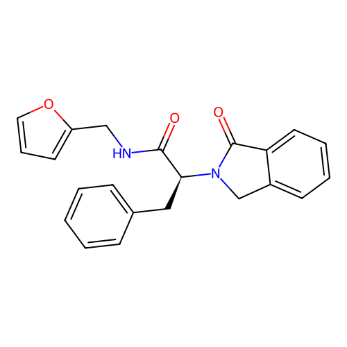 (S)-N-(furan-2-ylmethyl)-2-(1-oxoisoindolin-2-yl)-3-phenylpropanamide structure