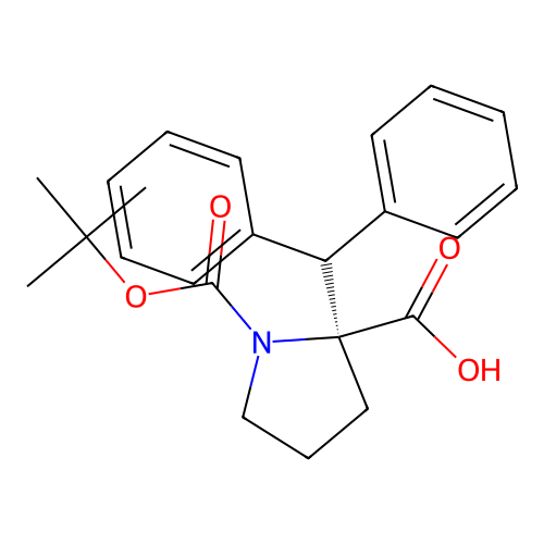 Boc-(S)-alpha-benzhydryl-proline structure