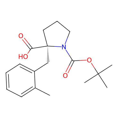 (S)-1-(tert-Butoxycarbonyl)-2-(2-methylbenzyl)pyrrolidine-2-carboxylic acid structure
