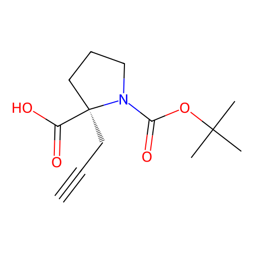 (S)-1-(tert-Butoxycarbonyl)-2-(prop-2-yn-1-yl)pyrrolidine-2-carboxylic acid structure