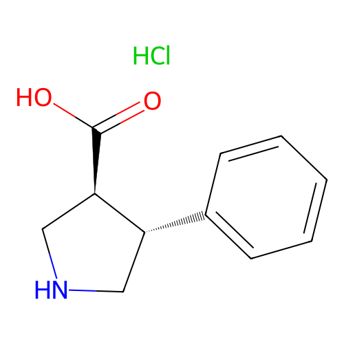 (3S,4R)-4-phenylpyrrolidine-3-carboxylic acid hydrochloride structure