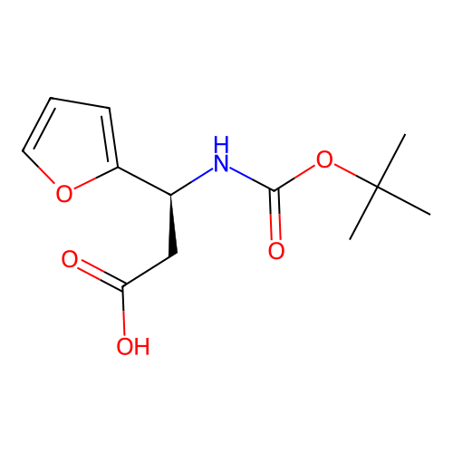 (S)-3-((tert-Butoxycarbonyl)amino)-3-(furan-2-yl)propanoic acid structure