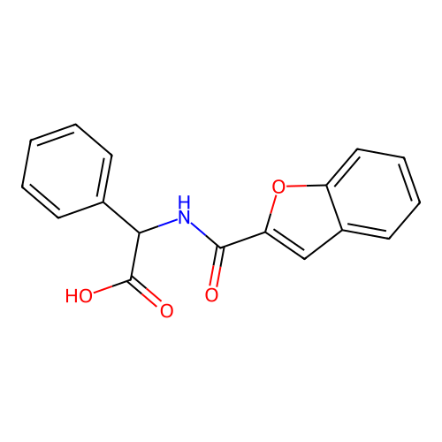 2-[(1-Benzofuran-2-yl)formamido]-2-phenylacetic acid structure