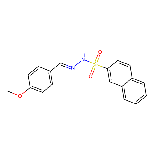 (E)-N'-(4-methoxybenzylidene)naphthalene-2-sulfonohydrazide structure