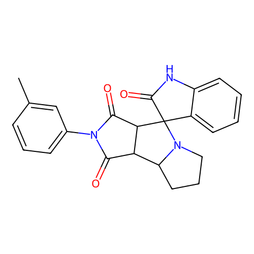 2'-(3-methylphenyl)-3a',6',7',8',8a',8b'-hexahydro-1'H-spiro[indole-3,4'-pyrrolo[3,4-a]pyrrolizine]-1',2,3'(1H,2'H)-trione structure