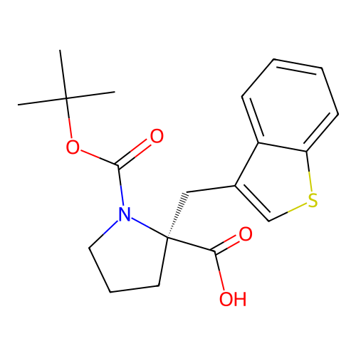 Boc-(S)-alpha-(3-benzothiophenylmethyl)-proline structure