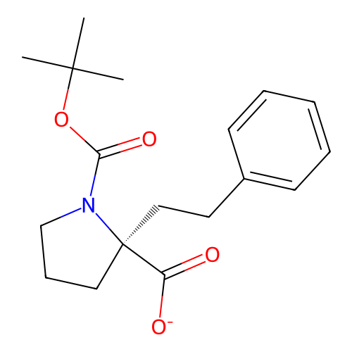 1,2-Pyrrolidinedicarboxylic acid, 2-(2-phenylethyl)-, 1-(1,1-dimethylethyl) ester, (2R)- structure