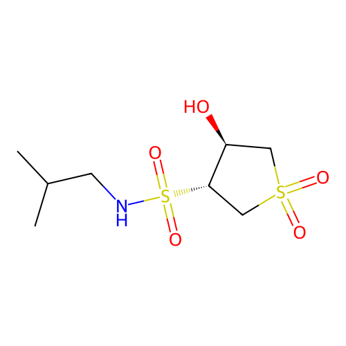 (3R,4S)-4-hydroxy-N-(2-methylpropyl)-1,1-dioxothiolane-3-sulfonamide structure