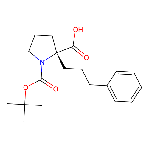 (R)-1-(tert-Butoxycarbonyl)-2-(3-phenylpropyl)pyrrolidine-2-carboxylic acid structure