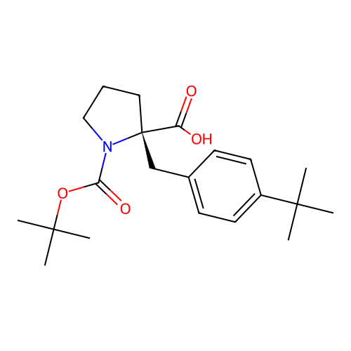 (S)-1-Boc-2-(4-tert-butylbenzyl)-2-pyrrolidinecarboxylic acid structure