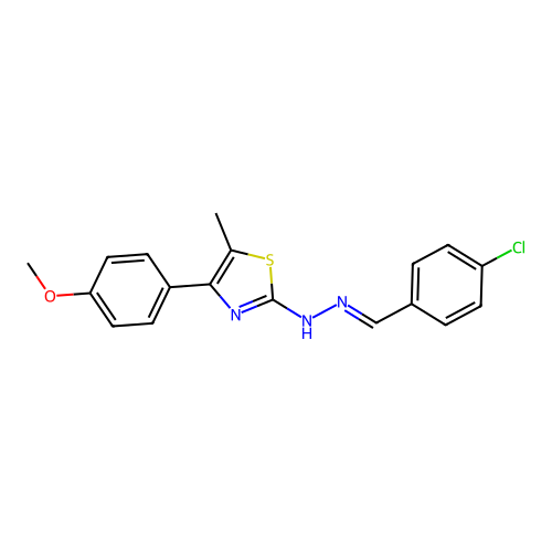 (Z)-2-((E)-(4-chlorobenzylidene)hydrazono)-4-(4-methoxyphenyl)-5-methyl-2,3-dihydrothiazole structure