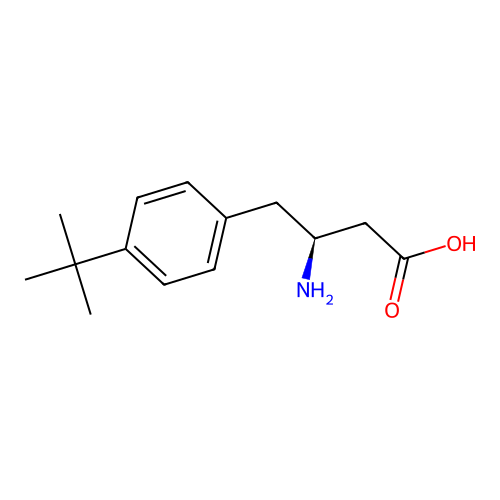 (3S)-3-amino-4-(4-tert-butylphenyl)butanoic acid structure