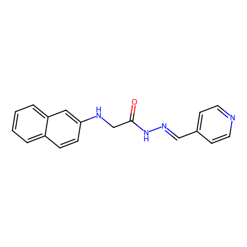 2-(naphthalen-2-ylamino)-N-[(E)-pyridin-4-ylmethylideneamino]acetamide structure