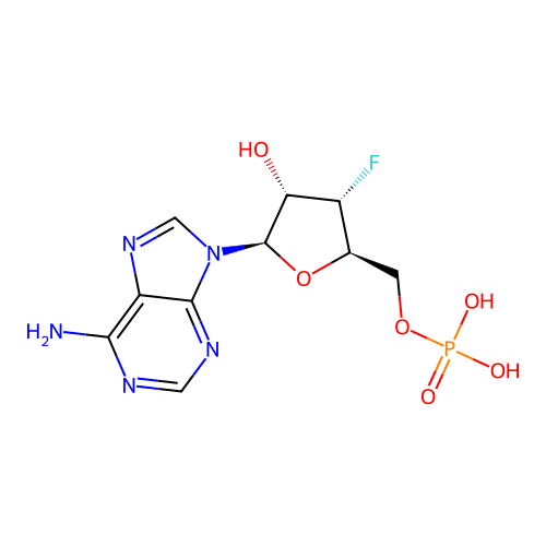 3'-deoxy-3'-fluoro-adenosine 5'-monophosphate structure