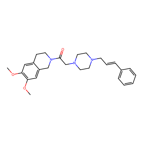 2-(4-cinnamylpiperazin-1-yl)-1-(6,7-dimethoxy-3,4-dihydro-1H-isoquinolin-2-yl)ethanone structure