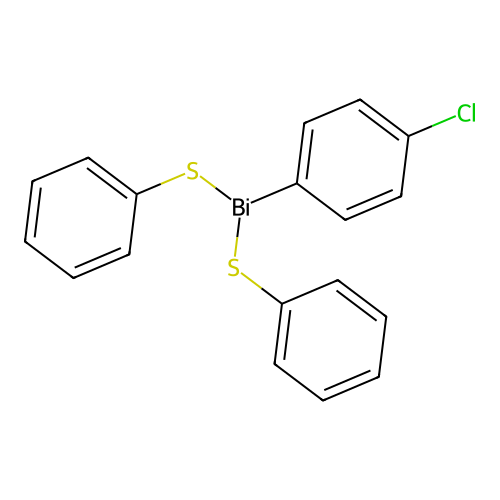 Bis(phenylthio)(4-chlorophenyl)bismuthine structure