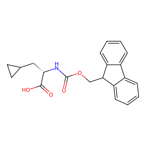 (2S)-3-cyclopropyl-2-((((9H-fluoren-9-yl)methoxy)carbonyl)amino)propanoic acid structure