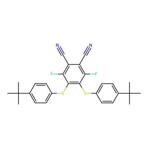 4,5-Bis[(4-tert-butylphenyl)sulfanyl]-3,6-difluorobenzene-1,2-dicarbonitrile structure
