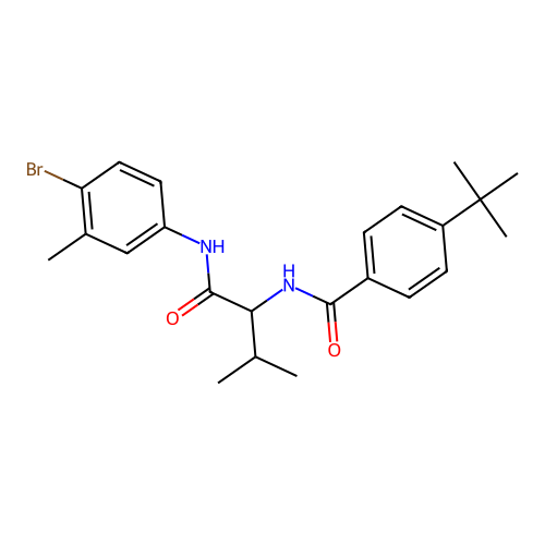 N-[1-(4-bromo-3-methylanilino)-3-methyl-1-oxobutan-2-yl]-4-tert-butylbenzamide structure