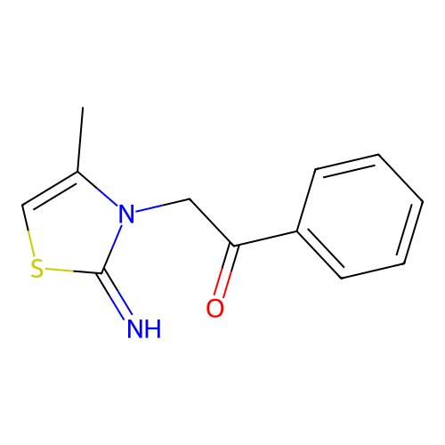 2-(2-imino-4-methyl-1,3-thiazol-3(2H)-yl)-1-phenylethanone structure