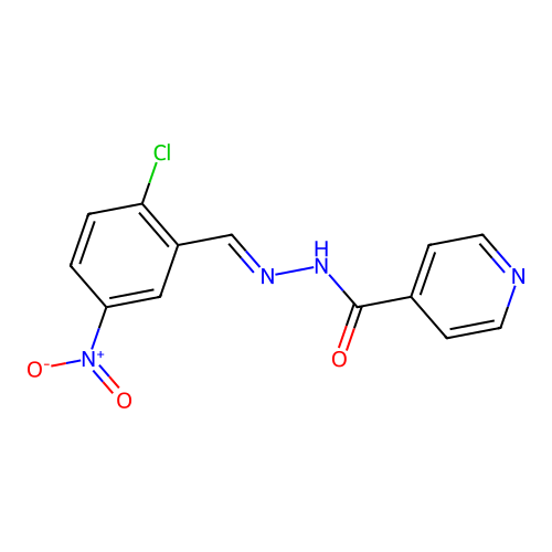 N'-(2-chloro-5-nitrobenzylidene)isonicotinohydrazide structure