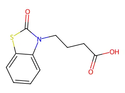 2-Oxo-3(2H)-benzothiazolebutanoic acid structure
