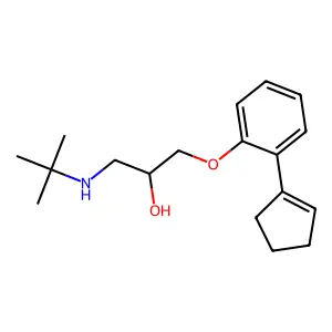 (+-)-1-(2-(1-Cyclopenten-1-yl)phenoxy)-3-((1,1-dimethylethyl)amino)-2-propanol structure